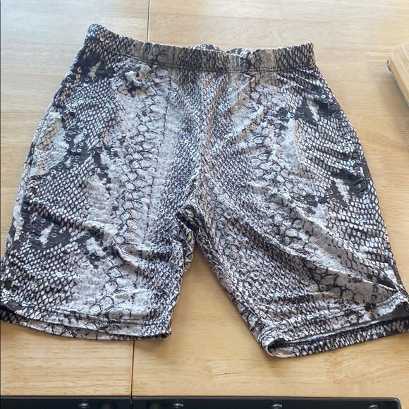 Windsor Snake print Sequin Bike Shorts - Picture 1 of 4